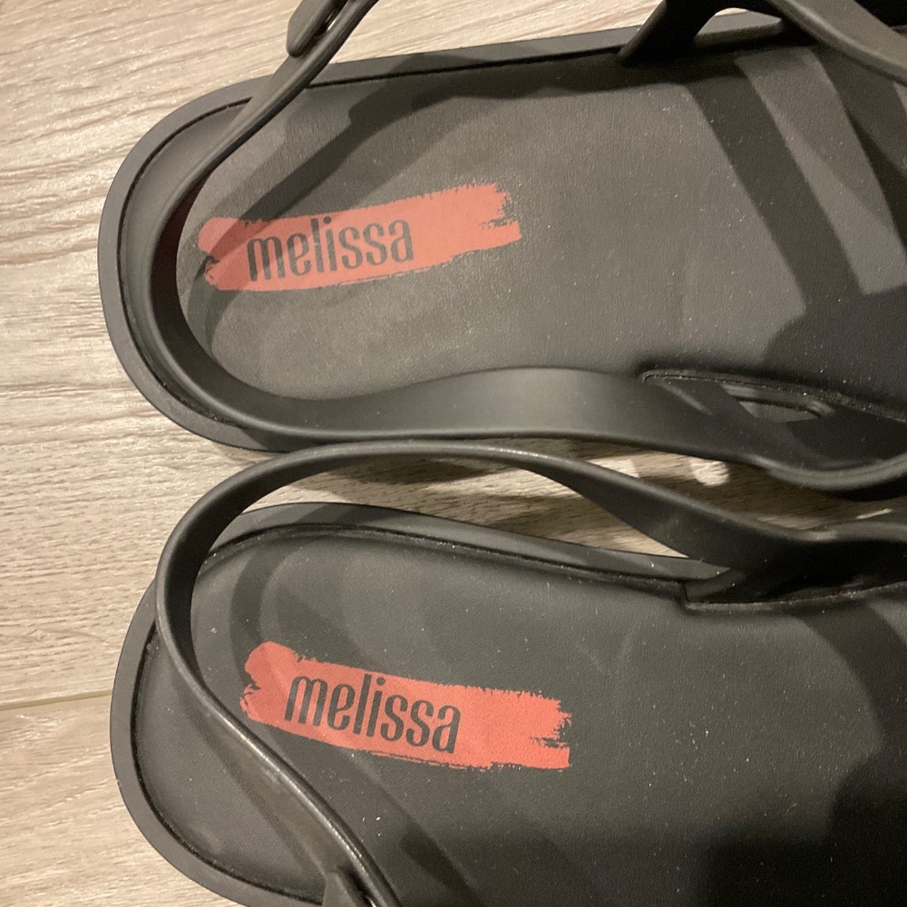 MELISSA Disco Sandal Black Flat Size 8 NWOT - Picture 3 of 7